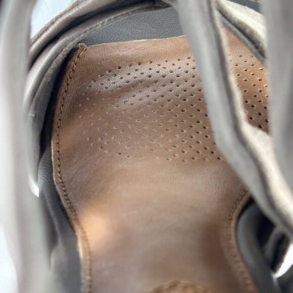 Corso Como Taupe Stacked Heel Open Toe Leather/Suede Booties Size 8M Like New - Picture 14 of 15